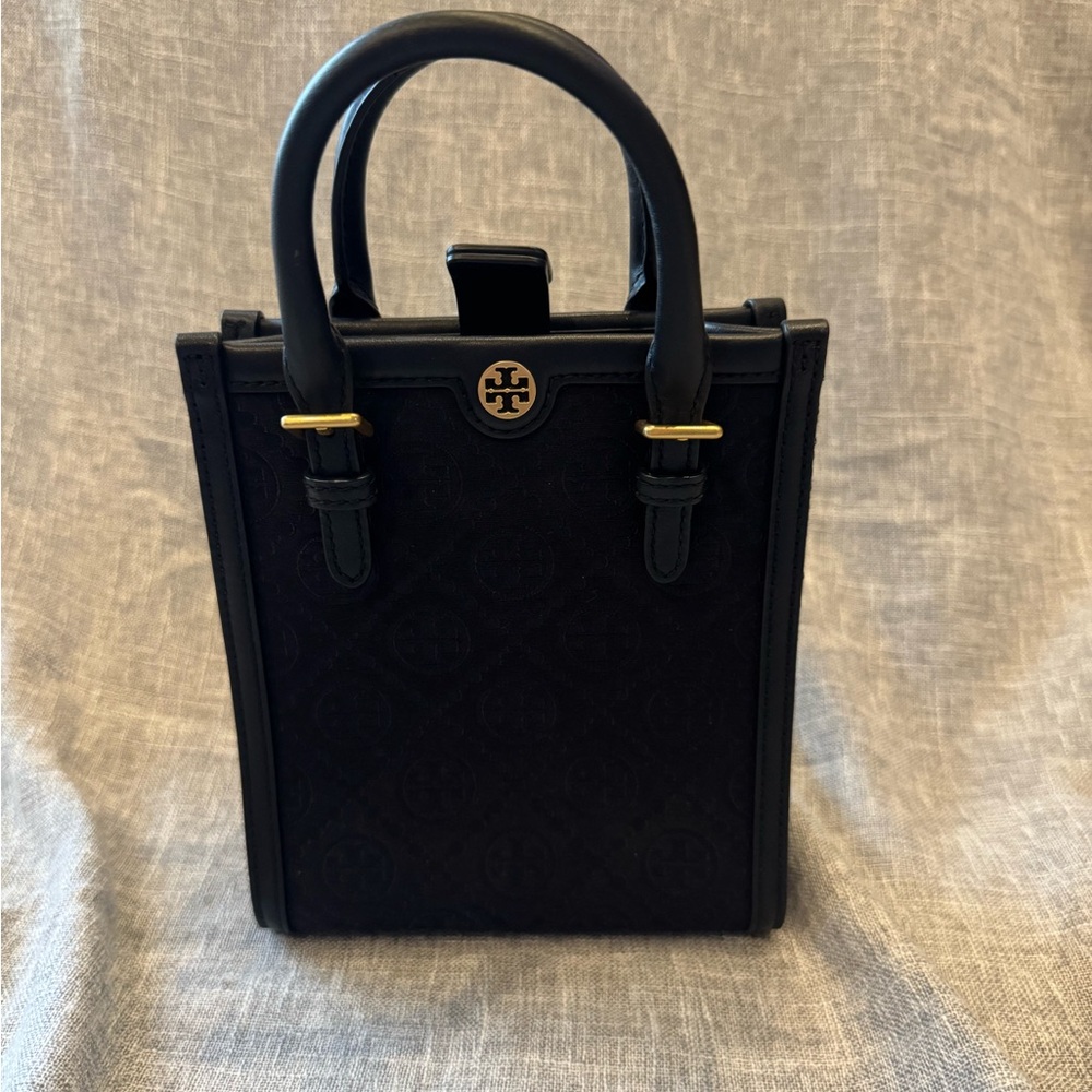 Tory Burch Black Mini Bag with Gold Accents
